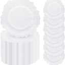50 Pcs White Charger Plates Bulk, 13" Reef Plate Chargers
for Dinner Plates, Plastic Floral Decorative Plates, for Table Setting, Wedding, Christmas, Party, Event, Decoration