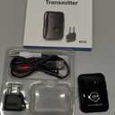 Premium Bluetooth 5.4 Transmitter, Airplane Wireless Adapter, Supports 2 AirPods/Headphones, Bluetooth Transmitter for TV, Airplane, Gym, with aptX Adaptive & Low Latency (Black)