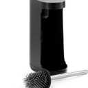 iDesign Toilet Brush with Holder and Storage Compartment - Matte Black