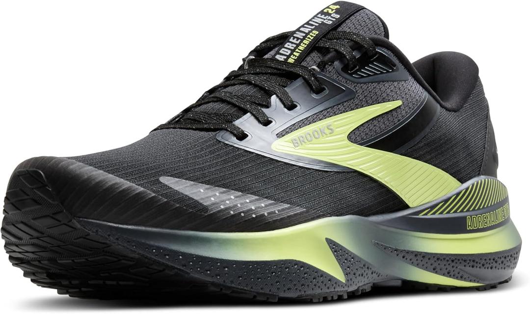 Brooks Mens Adrenaline GTS 24 Supportive Running Shoe (11, Black/Ebony/New Yellow)