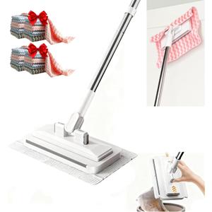 Snap Grip Mini Mop, Zero Touch Mini Mops, Gap Dust Cleaner Flat Mops with Locking Head & Sweeping Cloths, 92cm Long Handle Mopping Sweeper Stick for Multi Cleaning (1*mop+5*Cloth) 714 Days delivery