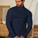 COOFANDY Men's Turtleneck Sweater Slim Fit Lightweight Basic Ribbed Sweaters (S)