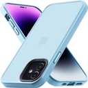 3 x for iPhone 12 Phone Case, Shockproof for iPhone 12 Pro Case, Military Grade Drop Protection, Protective Hard Back Slim Translucent Case, Sierra Blue