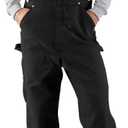 Carhartt Men's Zip To Thigh Bib Overall Unlined (40W x 34L, Black)