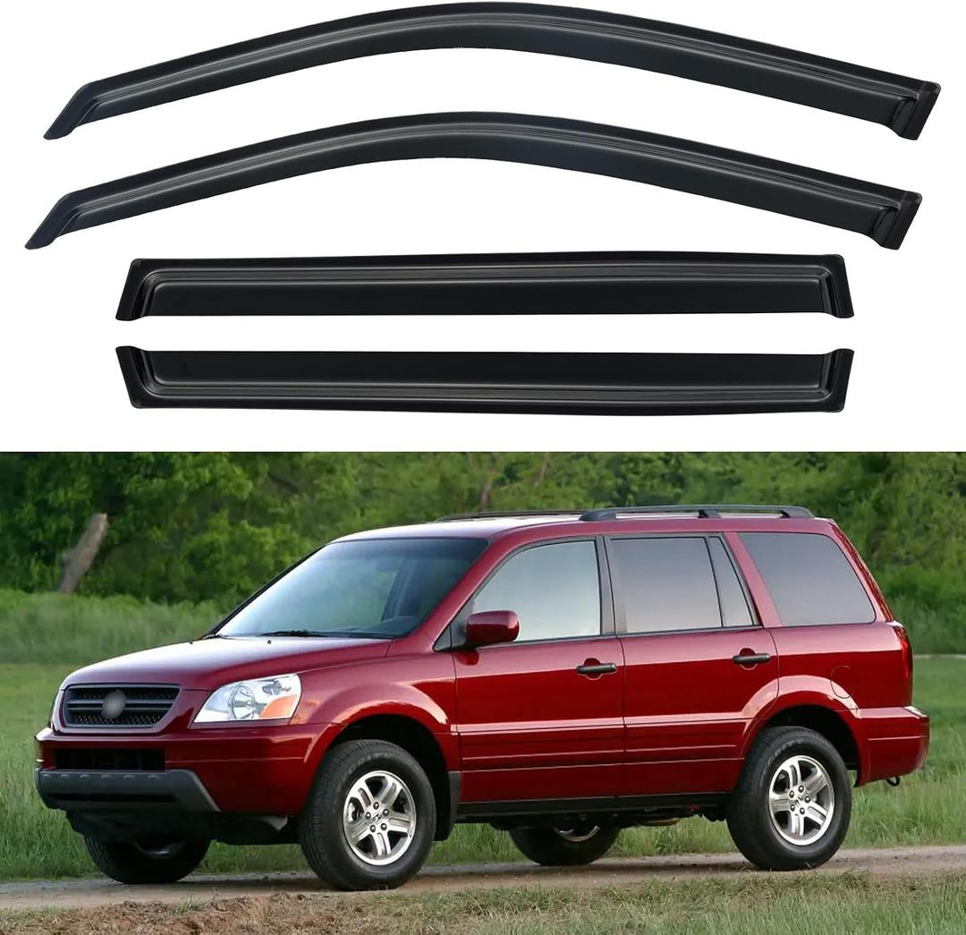 Window Visors Rain Guards Shield for 2003-2008 Honda Pilot, Out-Channel Window Vent Wind Deflectors Visors Shades for 03-08 Pilot