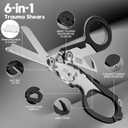 6-in-1 trauma shears, Foldable Trauma Scissors, Heavy-Duty EmergencyOutdoor sports equipment, Car seat belt cutter, Oxygen Cylinder Wrench,Comes with EDC toolkit (black)