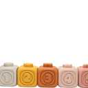 Nueplay 7 Pcs Soft Toy Building Blocks for Baby Girls 6-12 Months, Montessori Early Learning Squeeze Blocks with Unicorn Sensory Stacking Design, Birthday Gift for Toddlers 1-3