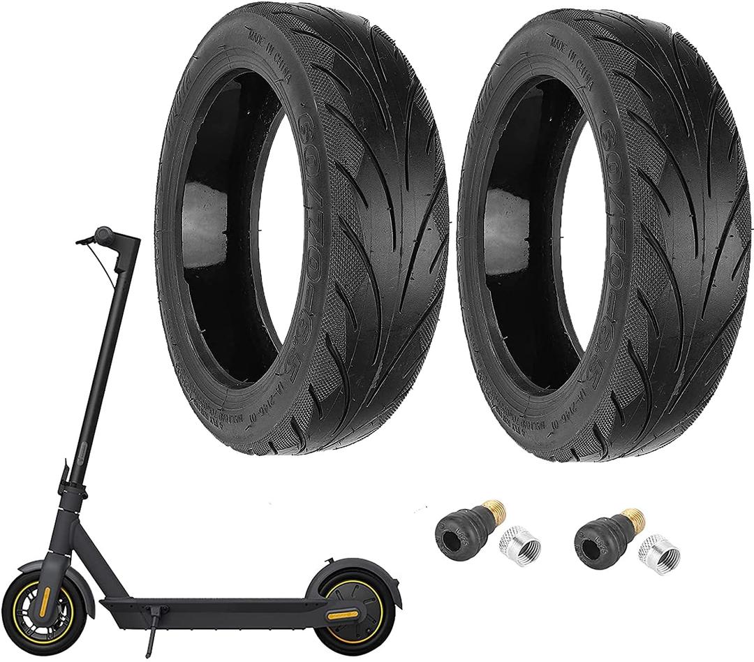 YBang 60/70-6.5 Solid Tubeless Tire with Valve with Built-in Live Glue Repairable for Segway Ninebot Max G30 Scooter 10 inch Self Repairing Non-Slip Tire (2 pcs)