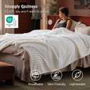 Bedsure Soft Cozy King Size Fleece Blankets for Bed Off White 108"x90"