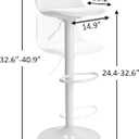 Finnhomy Bar Stools Set of 2, Swivel Barstools with Footrest and Ergonomic PP Back, Counter Height Adjustable Modern Counter Stools for Kitchen, White