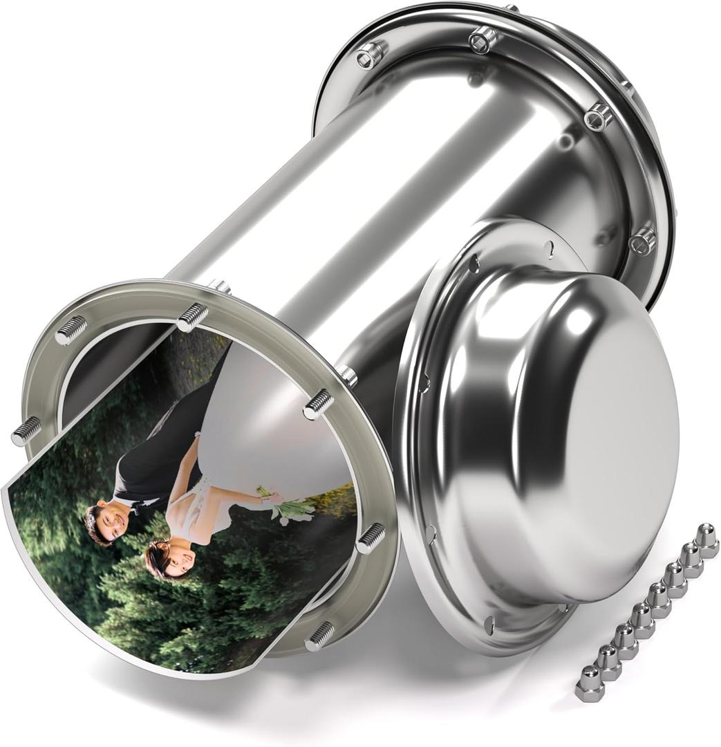 RXLIFE Time Capsule, 10.2in Waterproof Time Capsule Container, 304 Stainless Steel Underground Capsule Storage Container with Spanner Gloves for 1st Birthday Wedding Graduation Gift