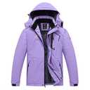 Tyhengta Men's Waterproof Ski Jacket Warm Winter Snow Coat Mountain Windbreaker Hooded Raincoat Cation Purple XXL