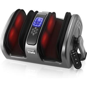 Shiatsu Foot Massager with Heat, Feet Massager for Neuropathy, Plantar Fasciitis and Pain Relief, Deep Kneading and Rolling Massage for Feet/Calf/Leg/Ankle,Gifts for Women Men, Grey