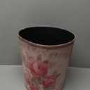 Leather Roses Pink Trash Can for Bedroom,Waterproof Round Wastebasket Garbage Container Bin for Bedroom, Office, Kitchen, Living Room and Bathroom,2.1 Gallons (Pink Roses)