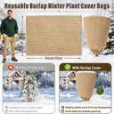 Riare 4 Packs 45× 70 Inch Burlap Winter Plant Cover Bags with Drawstring