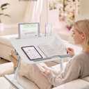 SONGMICS Laptop Bed Desk, Adjustable Lap Desk for Bed with 8 Heights