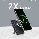 TESSAN Magnetic Portable Charger Travel Essentials, Qi2 Certified, 10,000mAh Wireless Power Bank Battery Pack PD22.5W for Magsafe Fast Charging, Compatible with iPhone 16/15/14/13, Samsung, AirPods