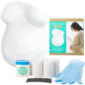 Kate & Milo Belly Casting Kit  DIY Pregnancy Keepsake Maternity Belly Cast Kit with 5 Non-Toxic Plaster Rolls, Gloves & Lubricant  Personalized Baby Shower Gift for Expecting Moms & Nursery Decor