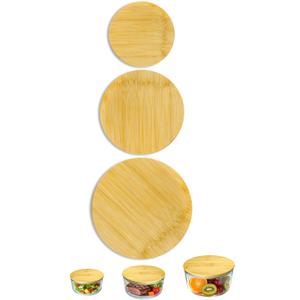 TERESRY Replacement Wooden Lids for Pyrex, Anchor Hocking Glass Containers, Bamboo Lids for Pyrex Glass Bowls, Bowl Covers with Leakproof Silicone Gasket 1CUP*2+2CUP*3+4CUP*2+7CUP*2