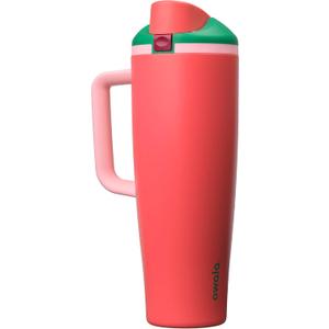 Owala FreeSip Tumbler Insulated Stainless Steel Water Bottle with Built-in Straw and Side Handle, For Travel, Work, School, and Sports, 40oz, BPA Free, Leak Proof, Strawberry Fields