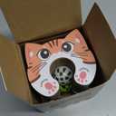 2PCS Upgraded-Magnetic Kitty Kurls Cat Scratcher Toy, Interactive Cardboard Cat Toy for Mental Physical Exercise, Multi-Shape Magic Organ Cat Toy for Indoor Cats Infinite-Flip, Brown/Orange, L