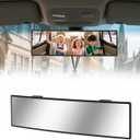 Rear View Mirror, Chrome Anti-glare Panoramic Rear Mirrors Universal 10 Inch Convex Car Interior Clip on Extra Big Wide Angle Rearview Mirror Extender to Reduce Blind Spot for Car SUV