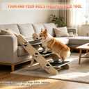 Dog Ramp for Bed, Foldable 15"x27" Solid Wood Pet Ramp for Small Dog