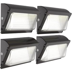 HYPERLITE LED Wall Pack Light 120W 15,600LM Commercial and Industrial Outdoor LED Wall Lights for Parking Lots House Warehouses 4 Pack UL Listed