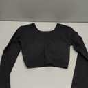 Aoxjox Long Sleeve Crop Tops for Women Emma Twist Back Workout Cropped T Shirt Top, Black, Size: L