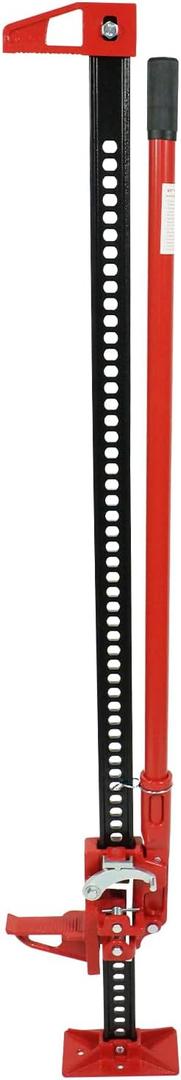 60 Inch Farm Jack - Heavy Duty 6600LB/3 Ton Capacity Off-Road High Lift Ratcheting Utility Jack for Trucks, Jeeps, Tractors, SUVs, All-Terrain Bumper Lift, Red