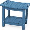 SERWALL Shower Bench, 18" Shower Stool for Inside Shower, HDPE Waterproof Shower Seats for Adults with Storage Shelf & Handles, 360 lbs Capacity- Blue