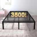 18 Inch Tall 3500lbs Heavy Duty Bed Frame Metal Platform/Maximum Storage/Mattress Foundation/Steel Slats Support/Noise Free/Box Spring Replacement,Queen