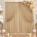 10ft x 10ft Wrinkle Free Beige Backdrop Curtains for Parties, Polyester Photo Backdrop Drapes 2 Panels 5x10ft Cloth for Wedding Birthday Party Photography Background