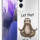 Compatible for Samsung Galaxy S25 Edge Case Clear Cute for Women - Rugged Phone Cases Funda Protector Cover Skin (Brown Bradypod Sloth Meditating)