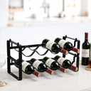 Wine Rack for Countertop  Stackable Freestanding Bottle Organizer for Kitchen, Pantry, Bar Cabinet & Small Spaces  Compact Metal Shelf & Modular Storage Stand (2 Tier)
