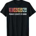 Sarcasm Primary Elements of Humor Periodic Table Science Fun T-Shirt (Small)