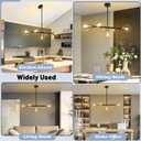 Black and Gold Linear Chandelier 5 Lights Modern Sputnik Chandeliers 36.2''