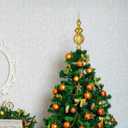 Spherical Christmas Tree Topper,9.04 Inch Finial Tree Topper Gold Xmas Treetop Ornament for Homes Shops Restaurants Christmas Party