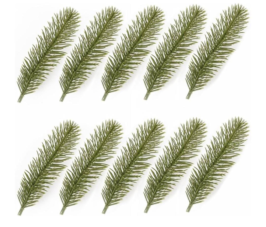 73 PCS Artificial Pine Branches, Artificial Greenery Pine Needle Garland Pine Picks, Christmas Green Plants Pine Needles Branches for DIY Garland Wreath Embellishing Decoration