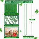 GONOSEED 50/100/150/200PCS St Patricks Day Necklace Bulk St Patricks Day Accessories Green Beads Decorations Party Favor