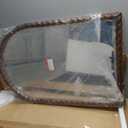 36"x24" Arched Solid Wood Farmhouse Decorative Wall Mirror