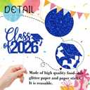 Glittery Class of 2026 Cake Topper, Congrats Grad, Congrats 2026, Congratulations 2026, High School/College Graduation Party Decorations Blue