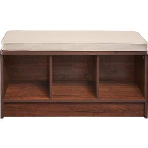 ClosetMaid 1309 3-Cube Storage Bench, Dark Cherry with Tan Cushion