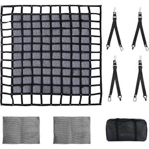 Truck Cargo Net with Mesh, 6.7 x 8 ft Heavy Duty Cargo Net for Pickup Bed, Accessory Truck Bed Netting for Cargo (80 x 95 inches)