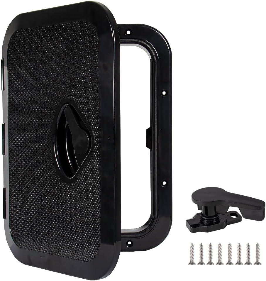 Marine Deck Access Hatch 10.63"14.76" White/Black Rectangle Boat Hatch & Lid, Boat Deck Hatch Lids