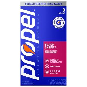 Propel, Zero Sugar Black Cherry Electrolyte Water Beverage Mix, 8 Count, BBD: May 14 2027