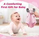 Pro Goleem Baby Girl Gifts Elephant Security Blanket with Stuffed Animal Snuggle Toy Lovey Soft Lovie Baby Registry Search for Infant and Toddler Pink 16 Inch