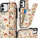 Petitian for iPhone 11 Case with Wallet - Women Girls Cute Girly Aesthetic Unique Design Leather Credit Card Holder Cardholder Stand Wristband for iPhone 11, White Mush