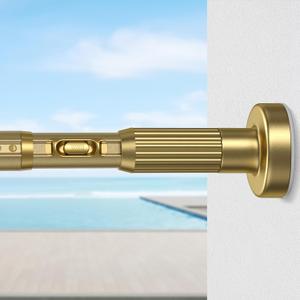Tension Curtain Rod 41-86 Inch – Heavy Duty Curtain Rods No Drilling Adjustable Window Treatment Rod for Window Patio, Easy Installation, Rust Resistant, 1.26" Diameter, Golden