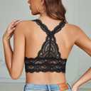 Avidlove Bralettes for Women Lace Bra Racerback Unlined Bralette Sexy V Neck Everyday Lingerie Bras Comfy Unpadded (Black, M)